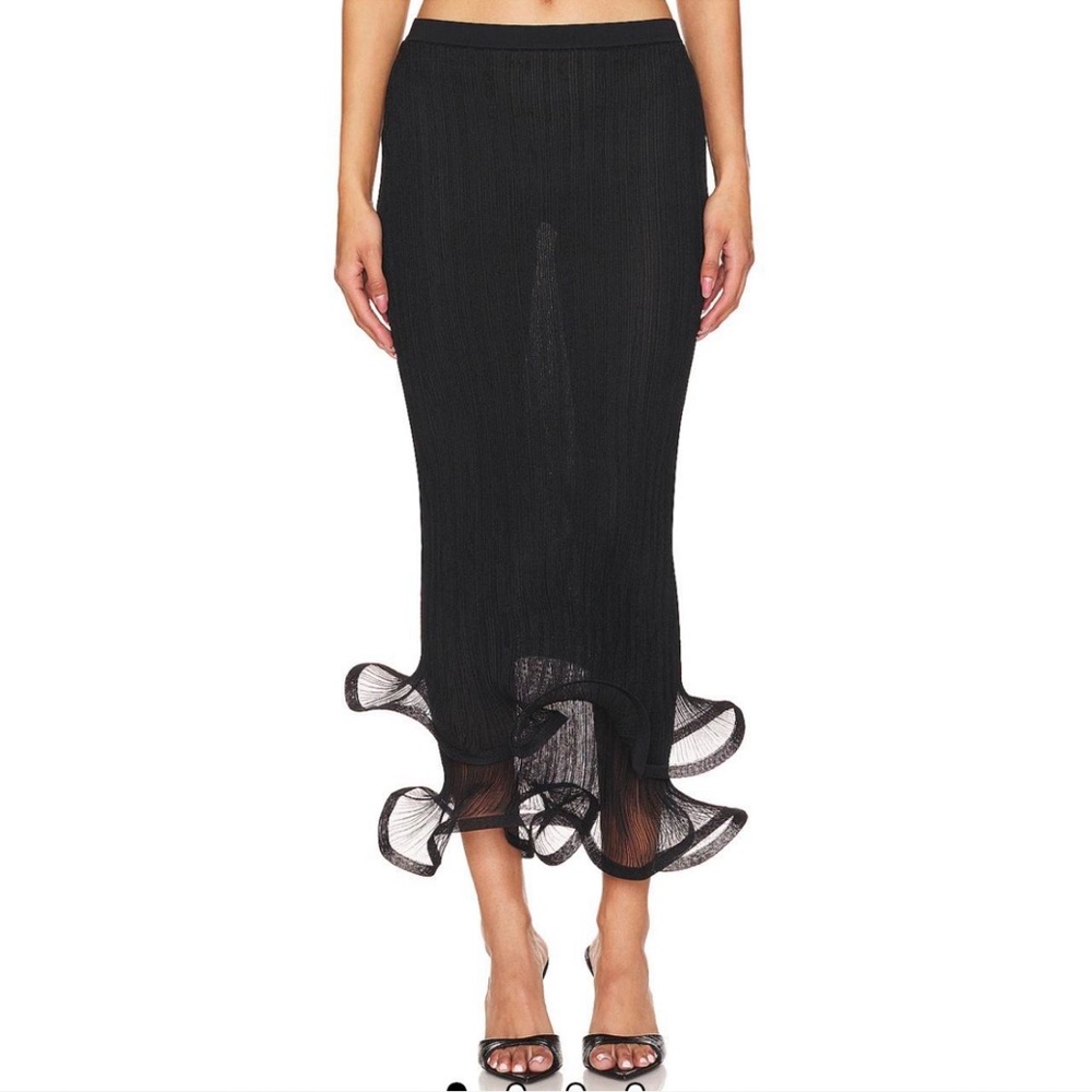Simkhai Black Ribbed Top